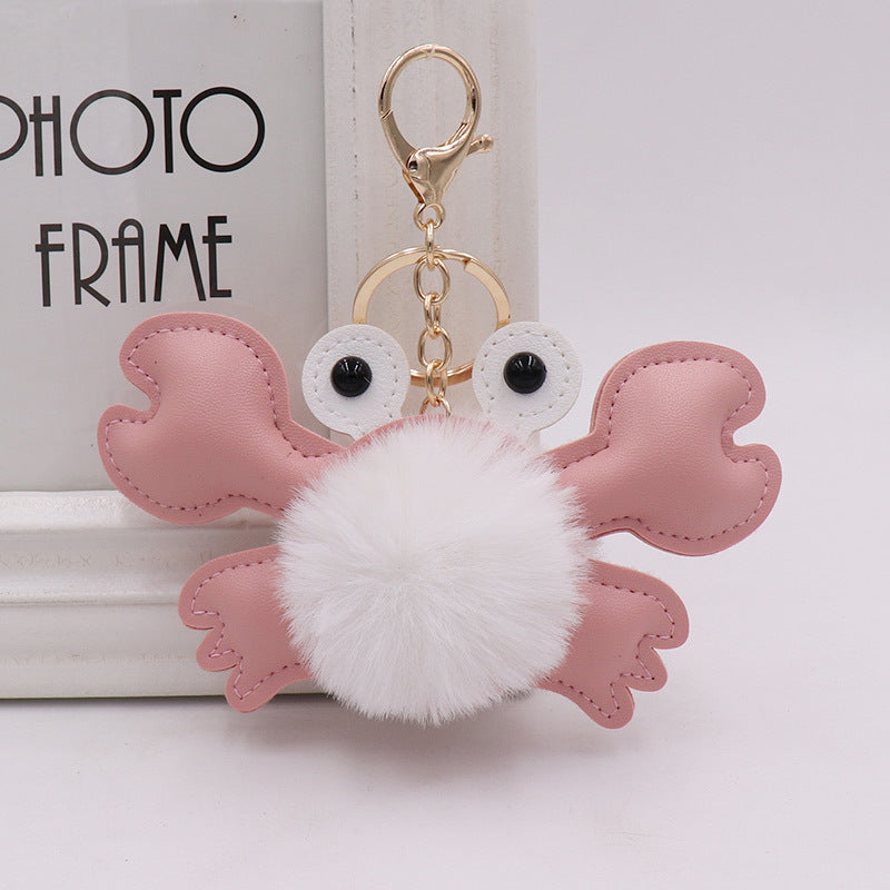 Wholesale Cartoon Plush Ball Crab Keychain